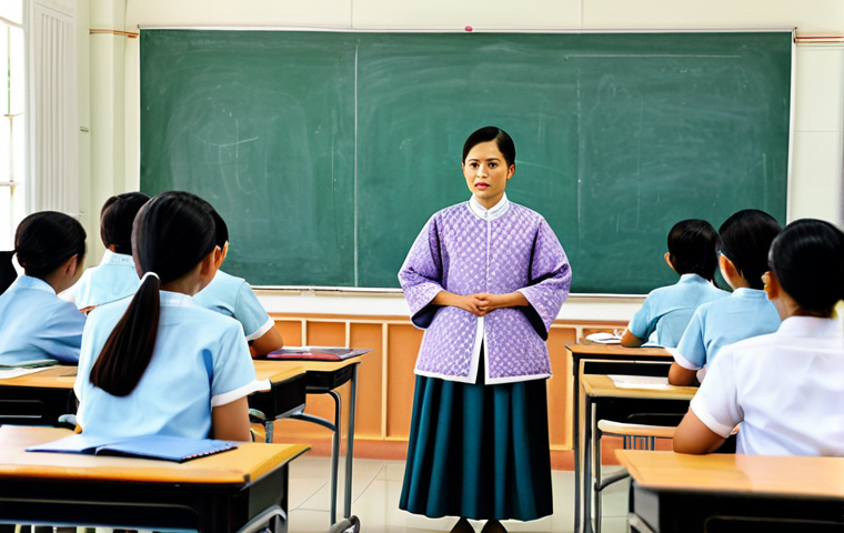 아랍어와 카타르 방언 - **

A Thai businesswoman in a tailored, modest business suit, standing confidently in front of the B...