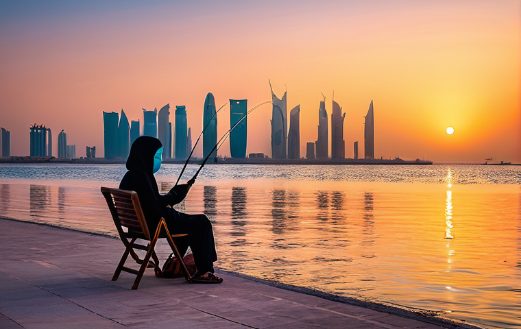 카타르 바다낚시 체험 - **Prompt 1: Offshore Fishing Adventure in Qatar**
    A dynamic, high-definition image capturing a p...