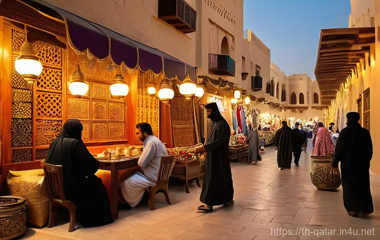 카타르의 전통과 현대의 조화 - **A Panoramic View of Doha's Architectural Splendor:**
    A stunning panoramic shot of Doha at dusk...