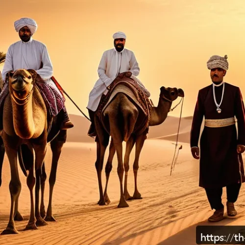 Home 17 카타르 독립 과정 - A detailed historical scene depicting traditional Qatari tribal leaders in the 19th century, dressed...